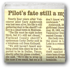 Pilot's fate still a mystery